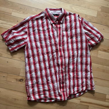 Chemise à manches courtes rouge/blanc