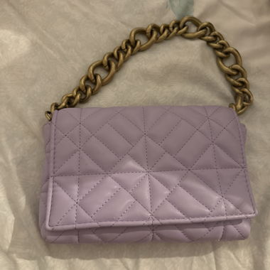 Lilac Quilted Crossbody Bag