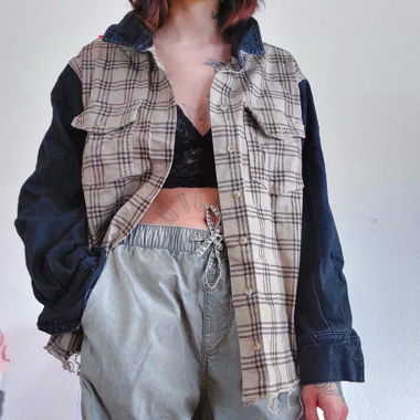 hemd mit jeans ärmel