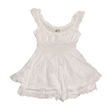 white ruffled summer dress