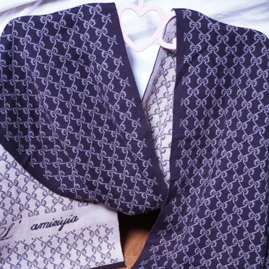 Reversible monogram italian wool scarf 