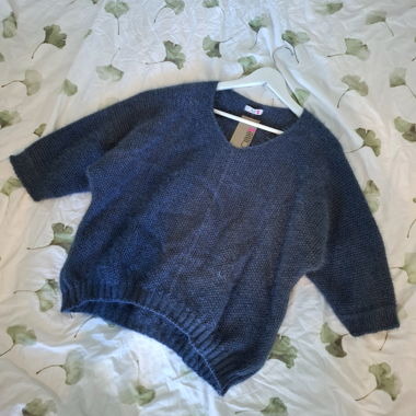 Maglione Vicky blu in maglia