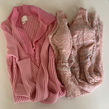 Pink Dress & Lace Dress Set