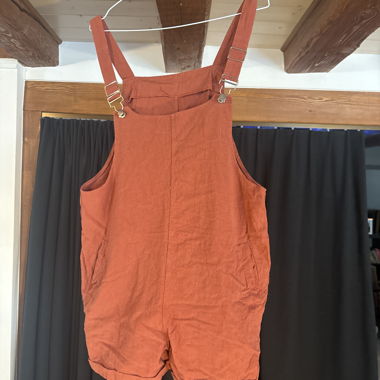 Salopette short arancione