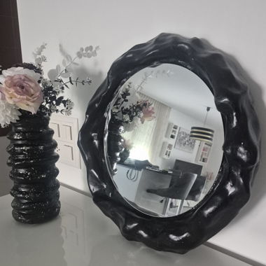 Miroir rond noir