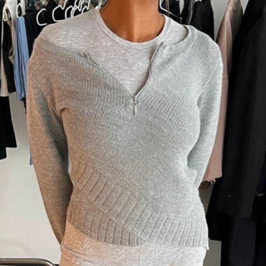 asymmetrical knit pullover
