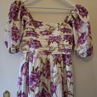 Floral puff-sleeve dress