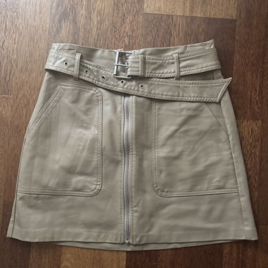 MINIGONNA IN SIMILPELLE BEIGE