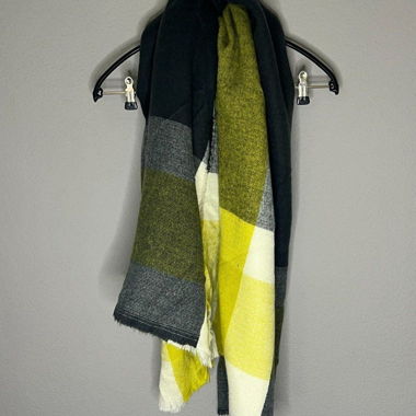Sciarpa XL ZARA giallo/bianco/grigio scuro