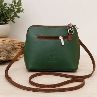 Sac bandoulière Vera Pelle en cuir véritable vert