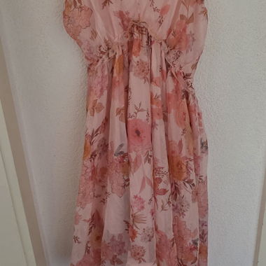 Abito slip floreale rosa