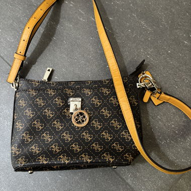Sac bandoulière noir/orange GUESS