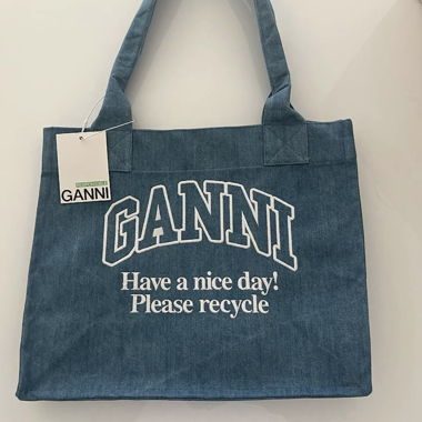GANNI Denim Tote Bag