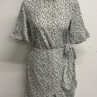 Light Green Floral Short Dress