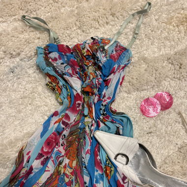 flower pattern summer y2k dress