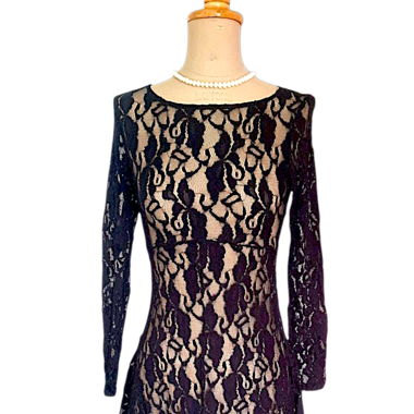 Elegant Black Lace Dress Cami – Size S