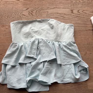 ZARA top a fascia peplum azzurro chiaro L