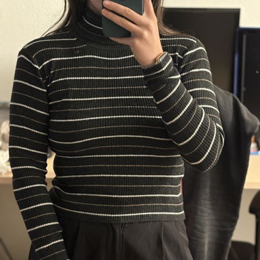 Striped black turtleneck - Pull&Bear - Size 38/M