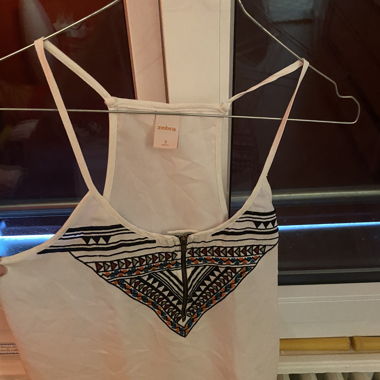 Top blanc-motif bohème 