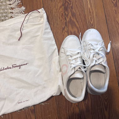 Salvatore Ferragamo weisse Ledersneaker