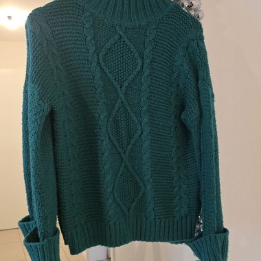 Pull torsadé vert AMISU XS