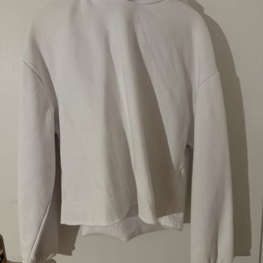 White Zara Cropped Hoodie
