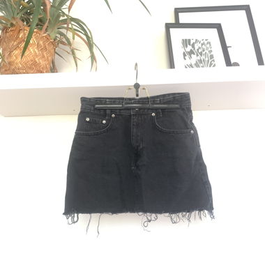 Minigonna in denim nero – Schwarzer Jeans-Minirock