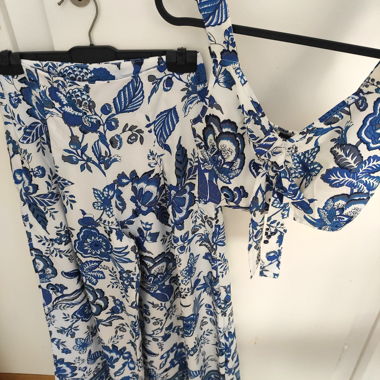 Blaues Floral 2-teiliger Set