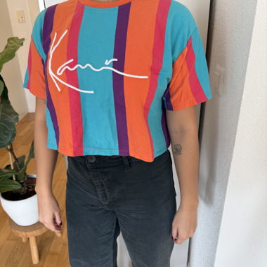 T-shirt crop multicolore