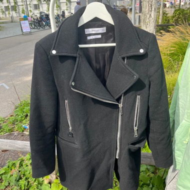 Cappotto nero in misto lana