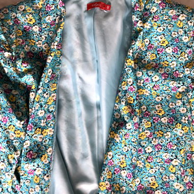 Blazer floreale turchese