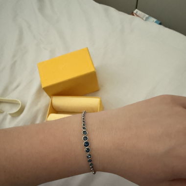Bracelet Swarovski argenté et bleu