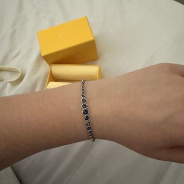 Bracelet Swarovski argenté et bleu