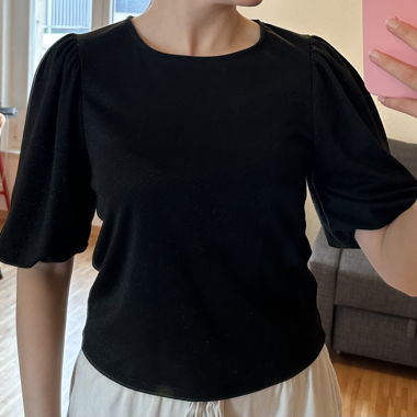 Mango schwarzes glänzendes Top