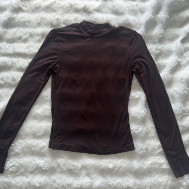 Maglia manica lunga marrone viscosa, taglia S come nuova
