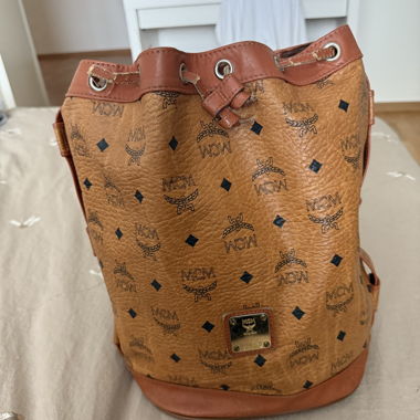 MCM Drawstring Bucket Bag