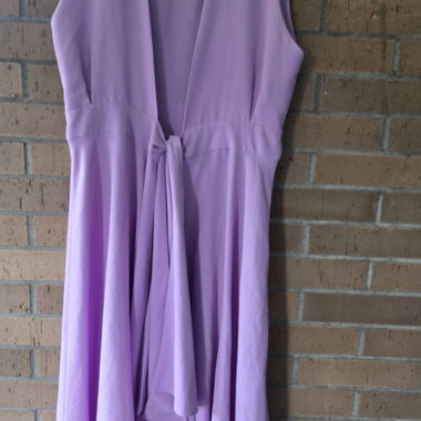Lilac Sleeveless Dress with Tie Belt