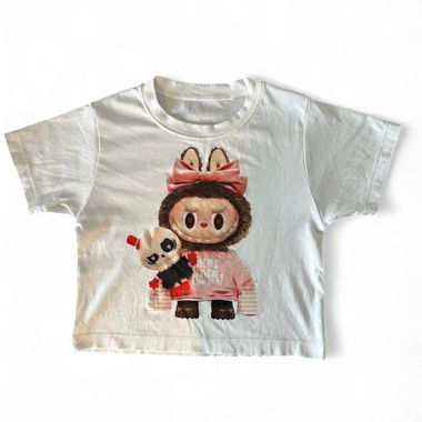 Nouveau joli tee-shirt blanc pour bébé avec Labubu