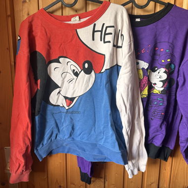 2 Vintage-Sweatshirts Disney "Bye Bye" Ambrosio