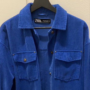 Giacca in velluto a coste Zara blu