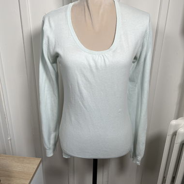  Pull fin col rond – Bleu pastel très clair 