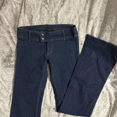 Y2K Low-Waist Jeans – Dark Blue Bootcut