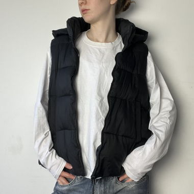 gilet baggy / gilet con cappuccio removibile