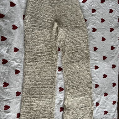Bershka bCOMFY beige textured pants S