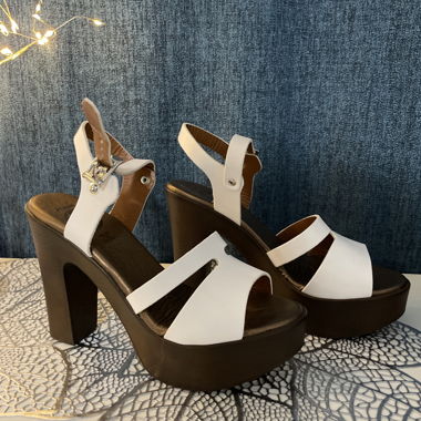 Sandali platform bianchi