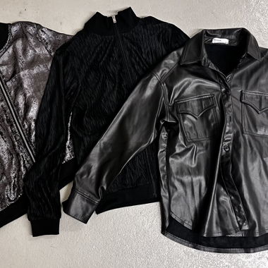 ENSEMBLE vestes brillantes / cuir artificiel / BERSHKA