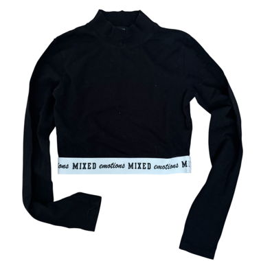 Maglia corta a maniche lunghe nera TALLY WEiJL S
