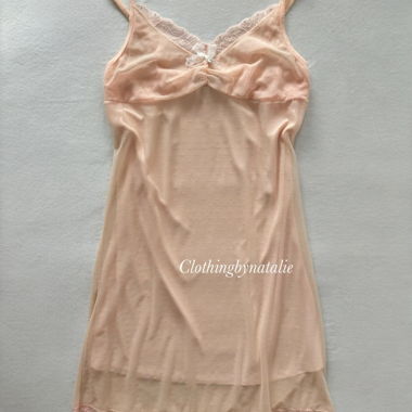 Slip in pizzo mesh arancio blush taglia S