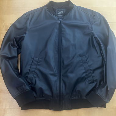 Zara Kunstlederjacke Schwarz XL