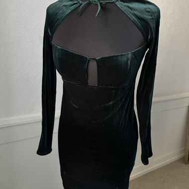 Vestito in velluto verde Zara S